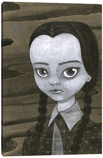 Wednesday Addams Canvas Art Print - Horror Movie Art