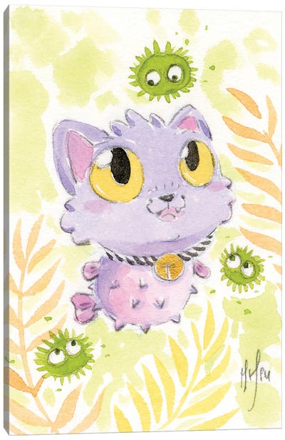 Puffer Fish Kitty Canvas Art Print - Martin Hsu