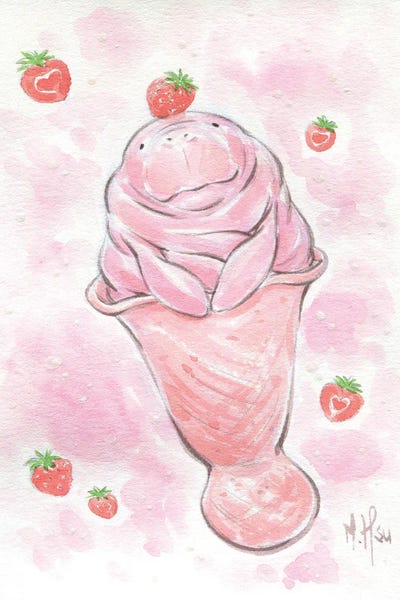 Manatee Strawberry Ice Cream by Martin Hsu canvas print
