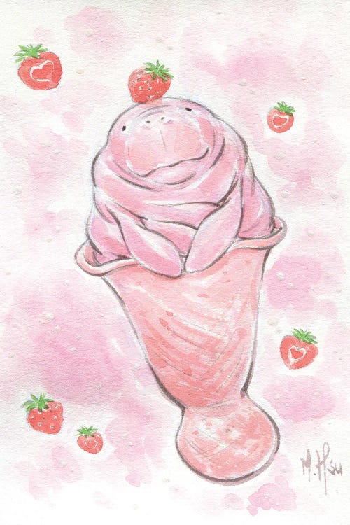 Manatee Strawberry Ice Cream