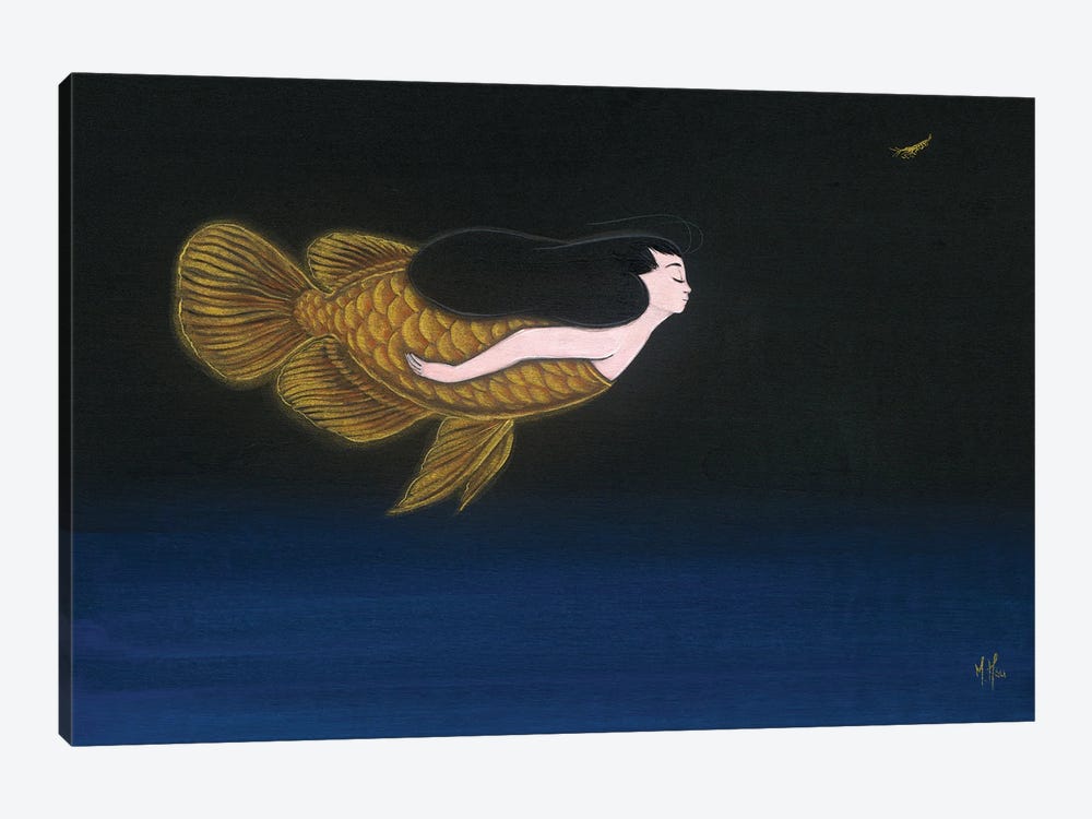 Gold Dragon Mermaid by Martin Hsu 1-piece Canvas Art