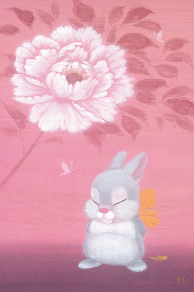 Bunny and Peony by Martin Hsu art print