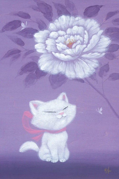 White Kitty and Peony