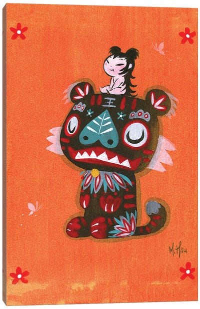 Year Of The Tiger, Smile Canvas Art Print - Chinese Décor