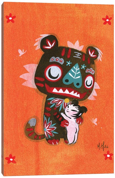 Year Of The Tiger, Hug Canvas Art Print - Chinese Culture