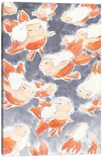 Goldfish Mermaids Canvas Art Print - Goldfish Art