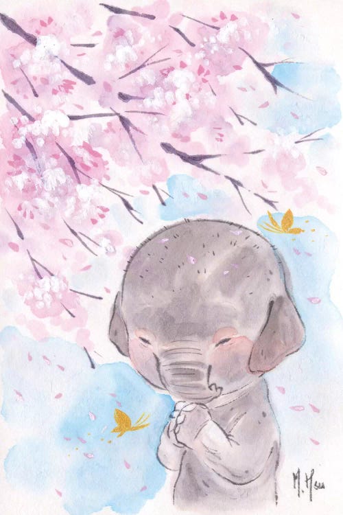 Cherry Blossom Wishes - Elephant