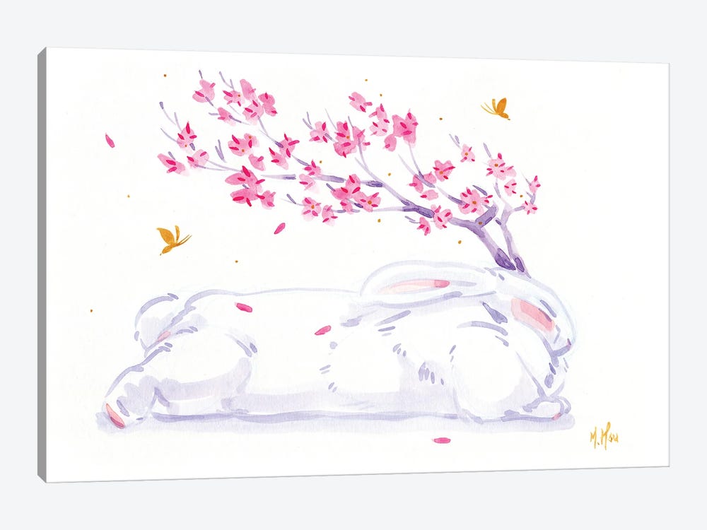 Cherry Blossom Jackalope Rabbit by Martin Hsu 1-piece Canvas Art