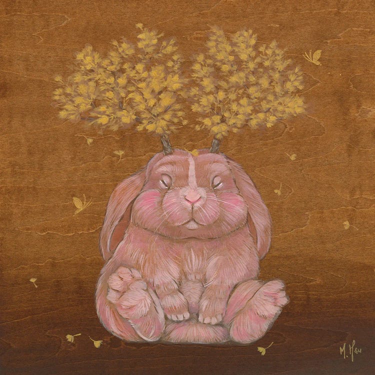 Ginkgo Tree Baby Rabbit Jackalope by Martin Hsu wall art