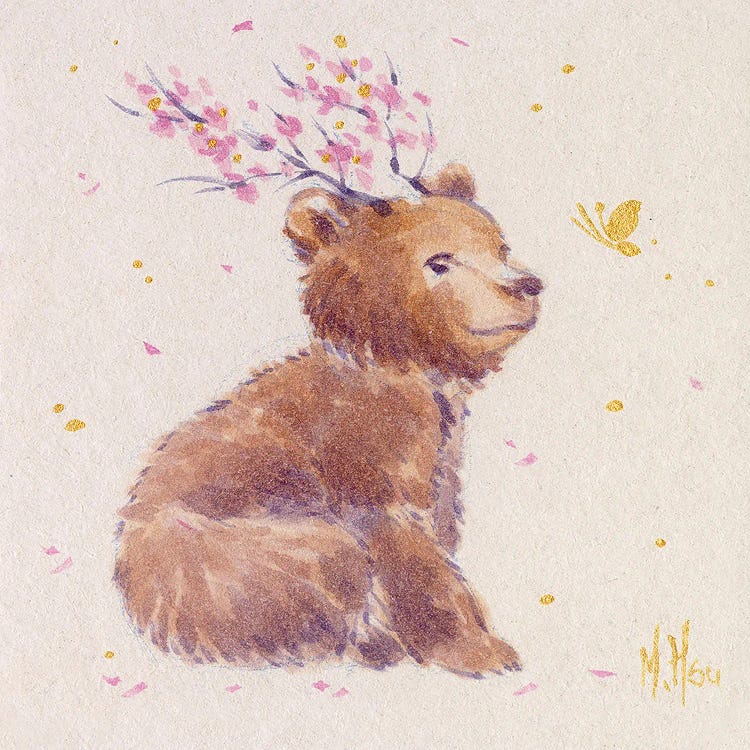 Cherry Blossom Bear by Martin Hsu wall art