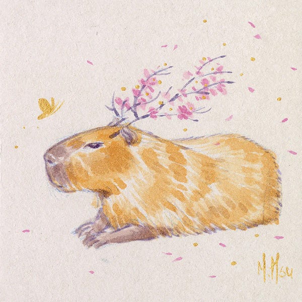 Martin Hsu: Cherry Blossom Capybara by Martin Hsu