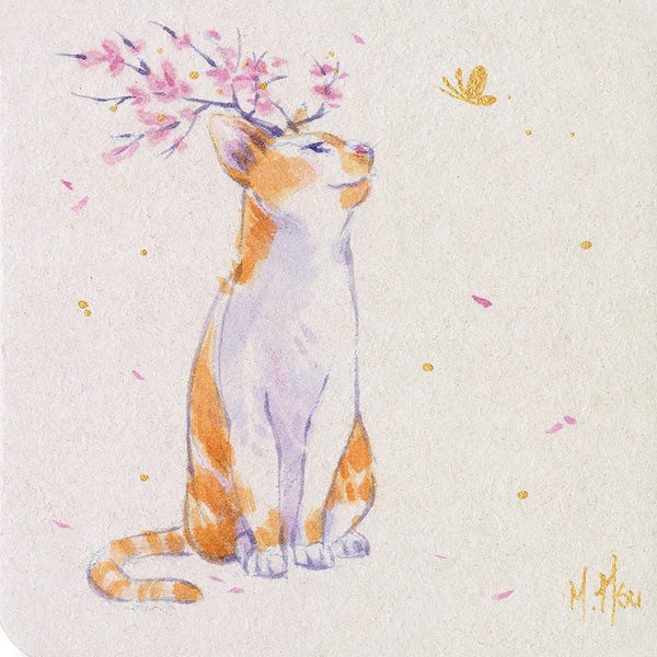 Martin Hsu: Cherry Blossom Cat by Martin Hsu