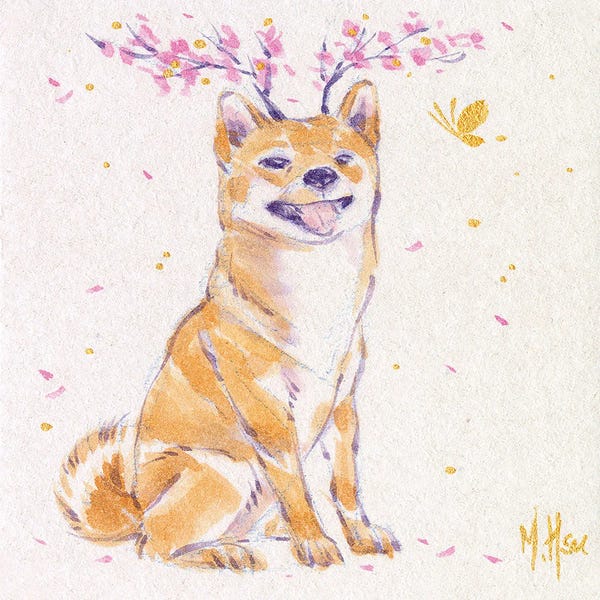 Martin Hsu: Cherry Blossom Dog by Martin Hsu