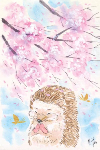Martin Hsu: Cherry Blossom Wishes - Hedgehog by Martin Hsu