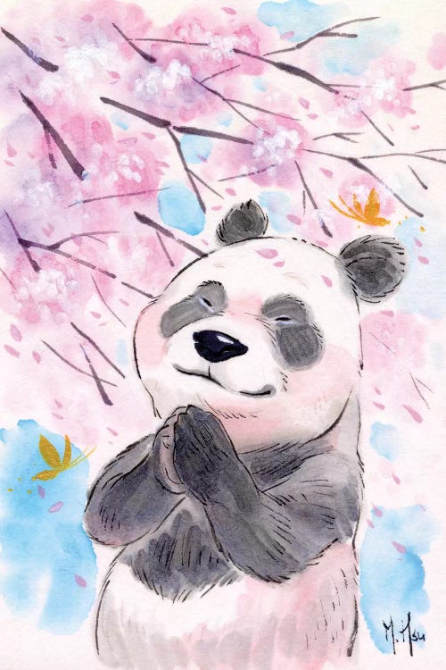 Cherry Blossom Wishes - Panda