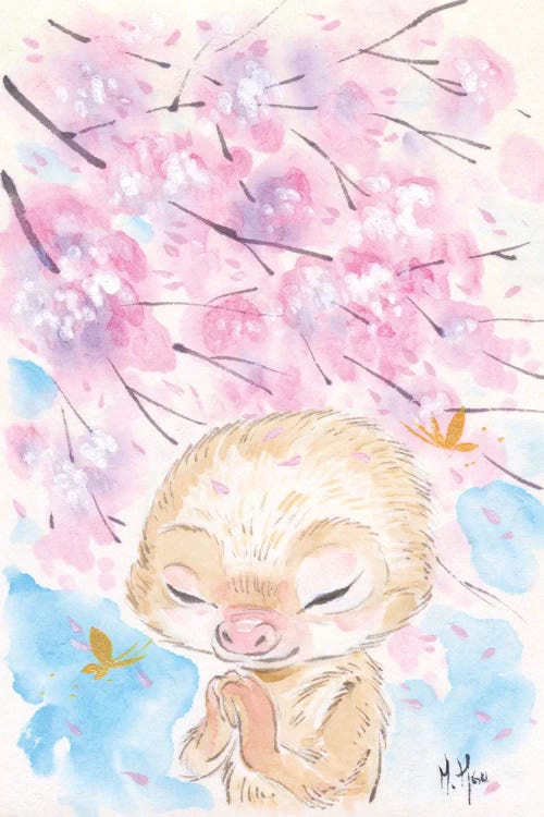 Cherry Blossom Wishes - Sloth