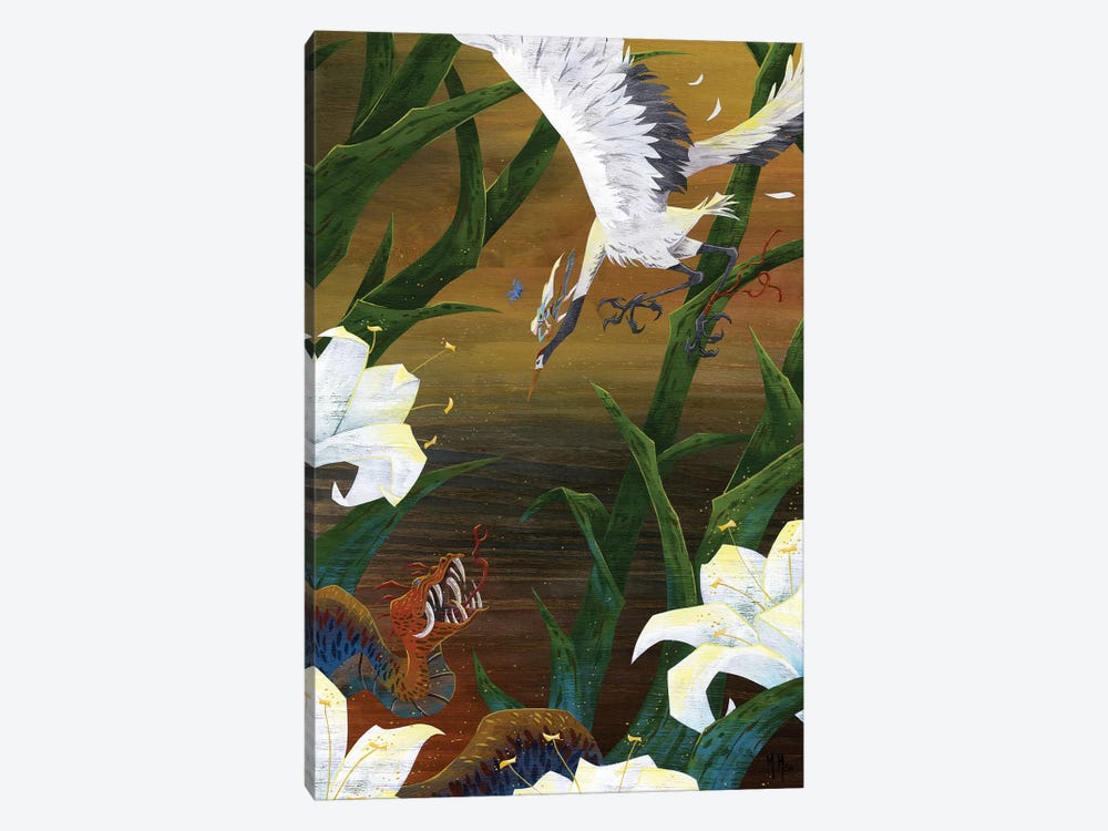 Righteous Crane by Martin Hsu 1-piece Canvas Art Print