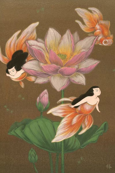 Martin Hsu: Goldfish Mermaids - Summer Lotus by Martin Hsu