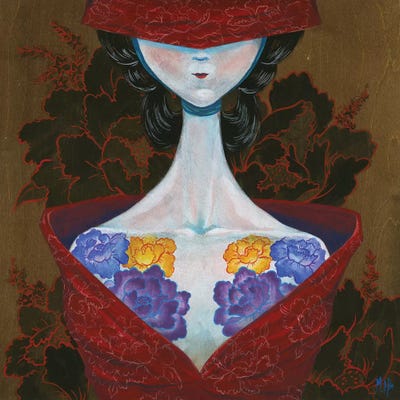 Peony Lady - Thinker by Martin Hsu canvas print