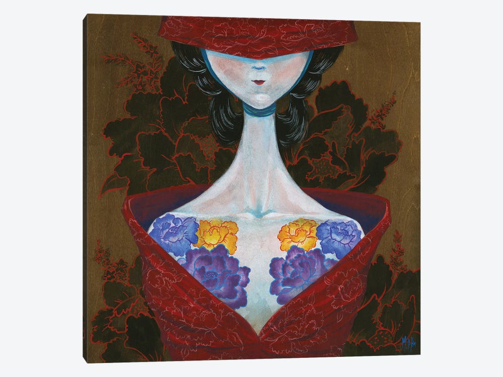 Peony Lady - Thinker by Martin Hsu 1-piece Canvas Wall Art