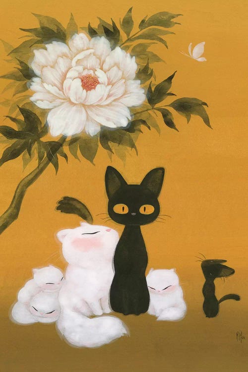 Cats and Peony 