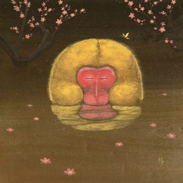 Martin Hsu: Monkey and Plum Blossoms by Martin Hsu