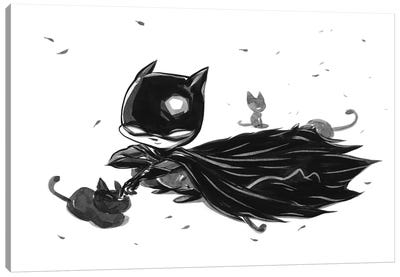 Bat Boy Cats Canvas Art Print - Martin Hsu