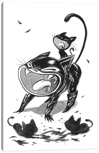 Cat Girl Meow Canvas Art Print - Superhero Art