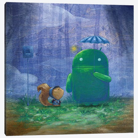 Robot Rain  Canvas Print #MHS57} by Martin Hsu Canvas Art