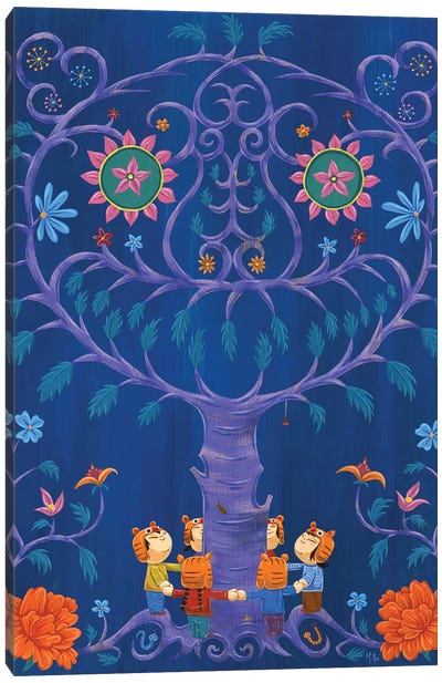 Tigers - Tree Canvas Art Print