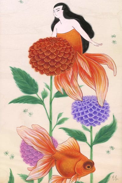 Martin Hsu: Goldfish Mermaids - Dahlias by Martin Hsu