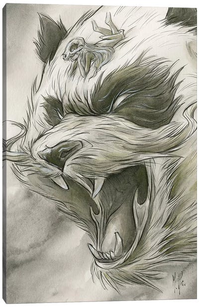 Spirit Animals - Panda Canvas Art Print - Animal Illustrations