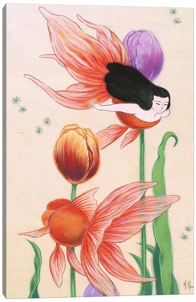 Goldfish Mermaids - Tulips Canvas Art Print