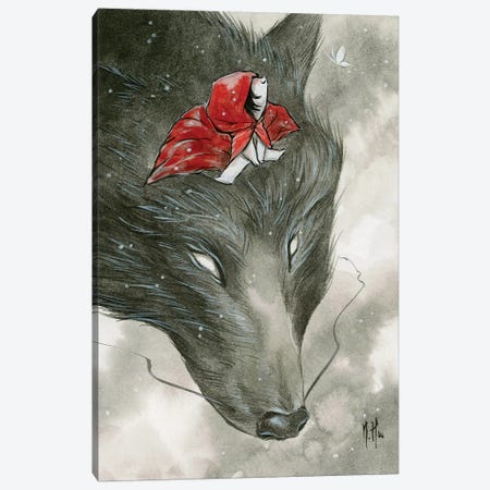 Spirit Animals - Grey Wolf Canvas Print #MHS73} by Martin Hsu Canvas Print