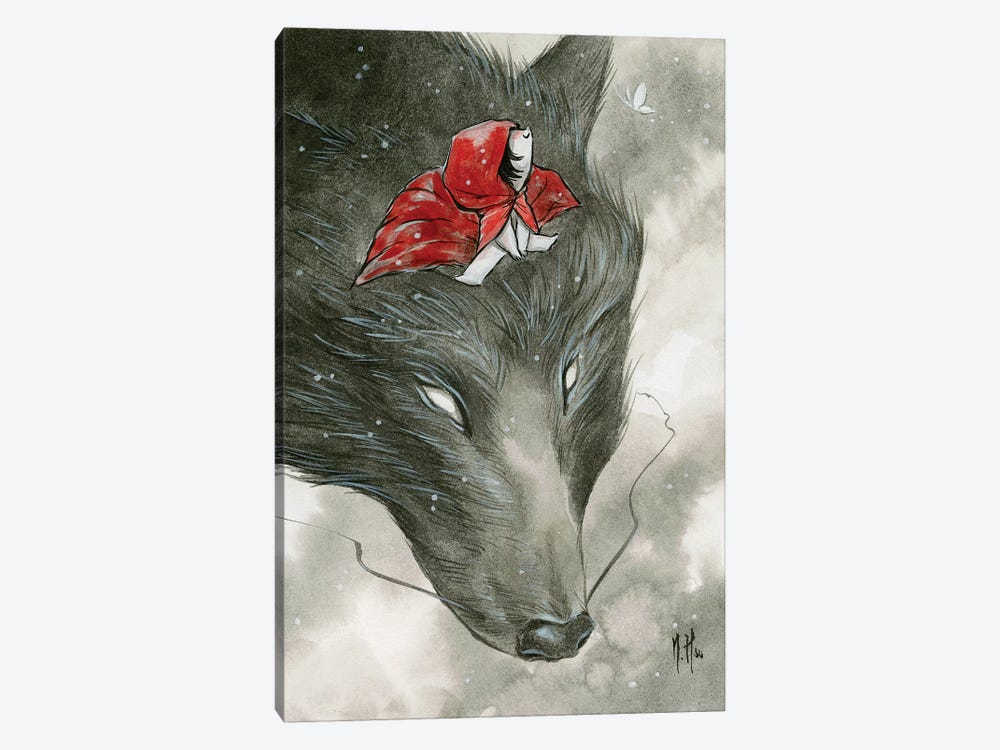 Spirit Animals - Grey Wolf by Martin Hsu 1-piece Canvas Print