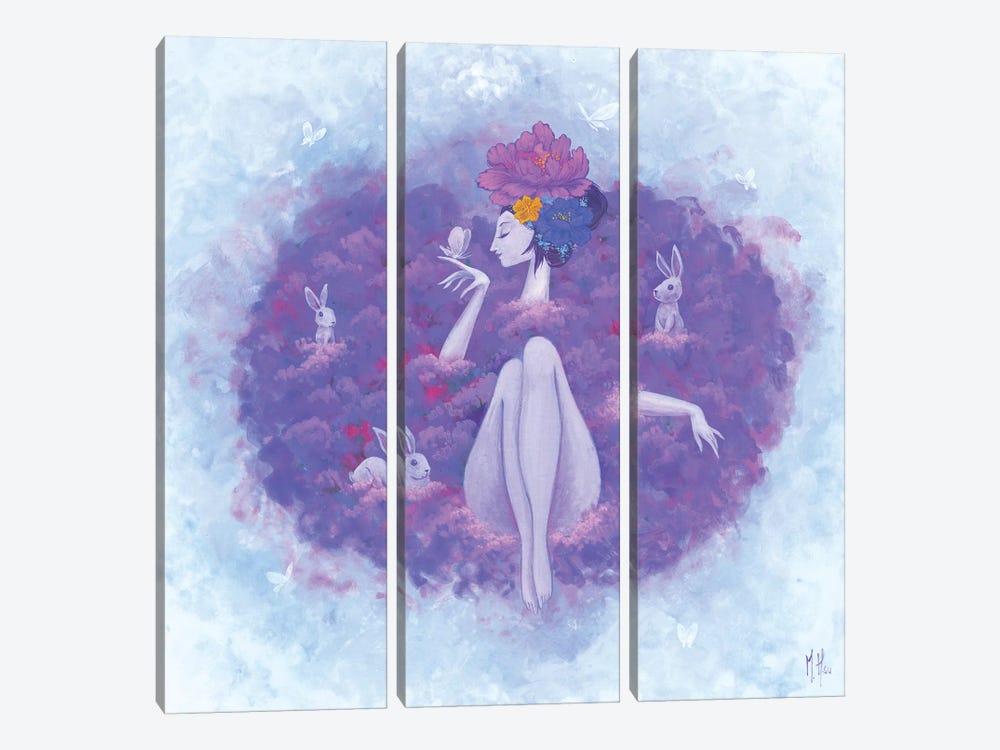 Flower Bath - Blossom by Martin Hsu 3-piece Canvas Print