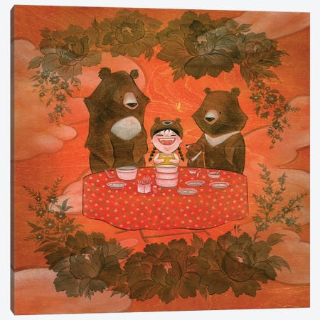 Three Bears Canvas Print #MHS86} by Martin Hsu Canvas Art Print