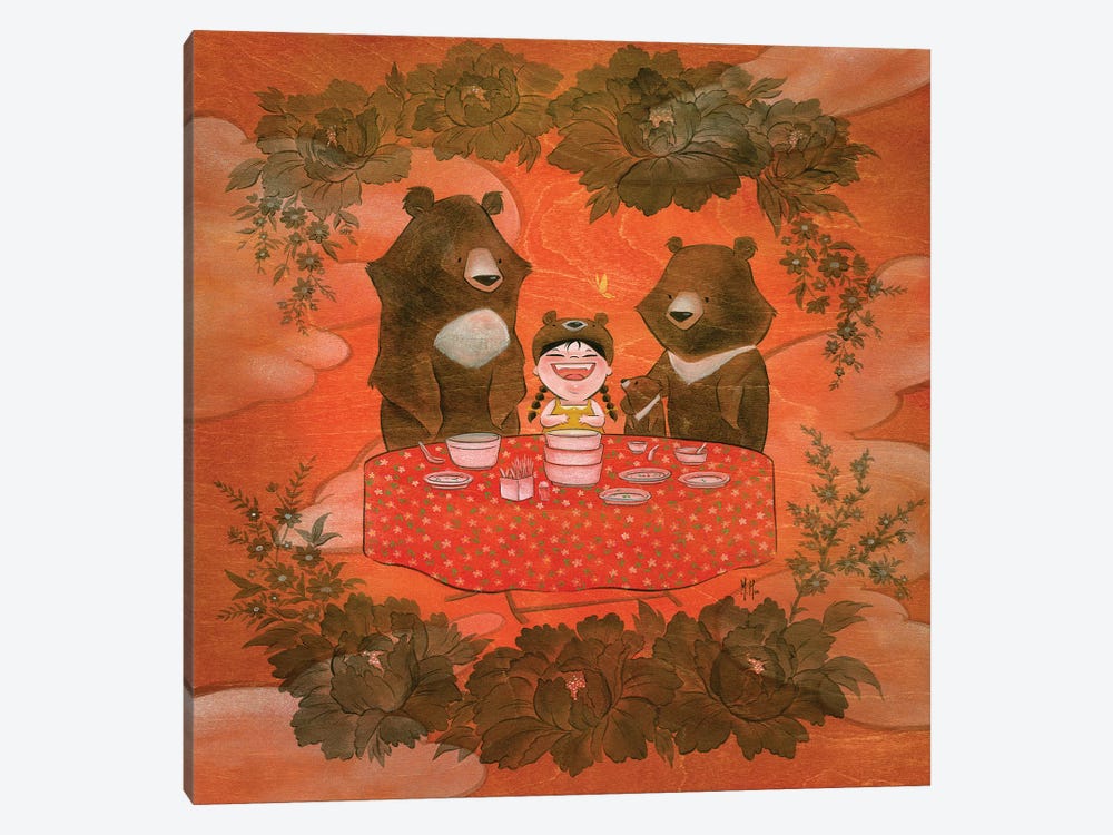 Three Bears by Martin Hsu 1-piece Canvas Art Print