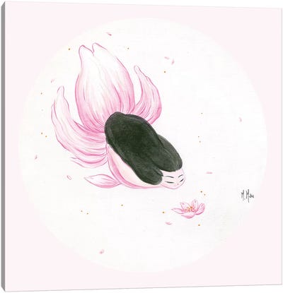 Goldfish Mermaid - Sakura Kiss Canvas Art Print - Cherry Blossom Art