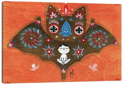Folk Blessings - Bat Canvas Art Print - Martin Hsu