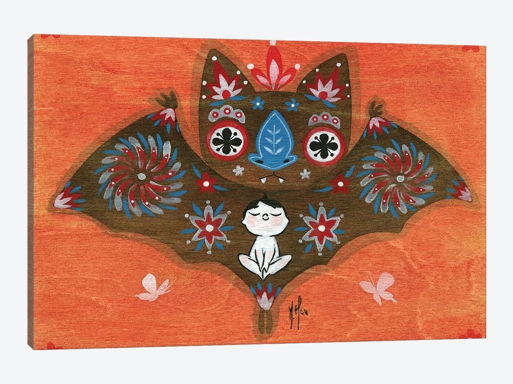 Folk Blessings - Bat by Martin Hsu 1-piece Canvas Art Print