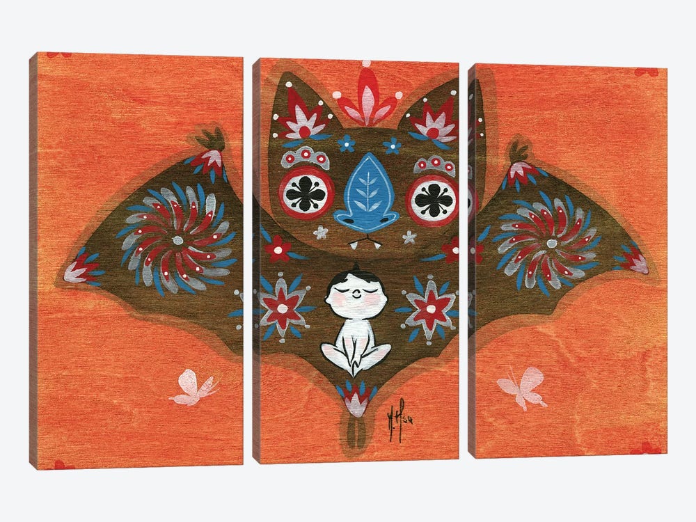 Folk Blessings - Bat by Martin Hsu 3-piece Art Print