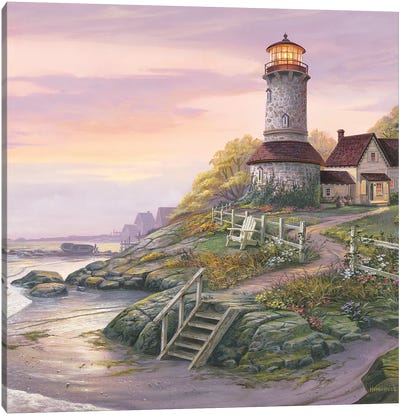 Smooth Sailing Canvas Art Print - Lighthouse Art