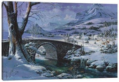 Snowy River Canvas Art Print - Rustic Winter