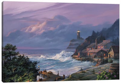 Sunset Fog Canvas Art Print - Coastline Art