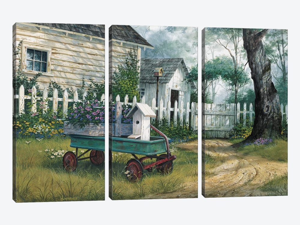 Antique Wagon by Michael Humphries 3-piece Canvas Print