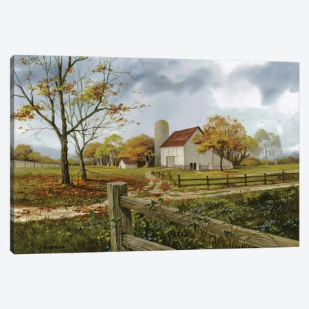Autumn Barn Canvas Print #MHU4} by Michael Humphries Canvas Art Print