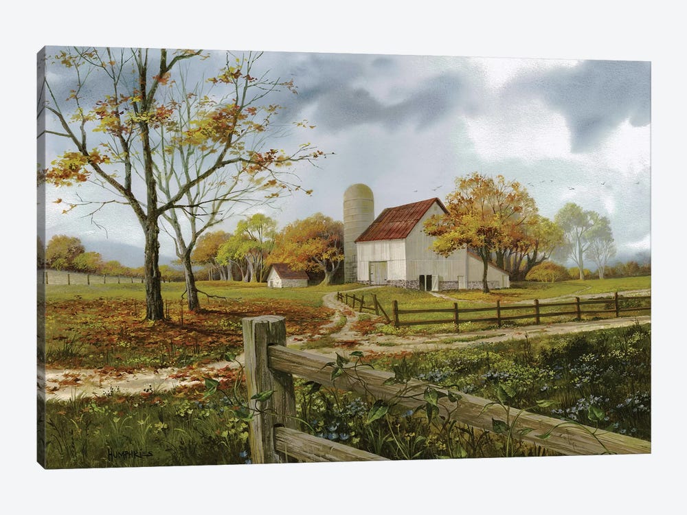 Autumn Barn by Michael Humphries 1-piece Canvas Wall Art