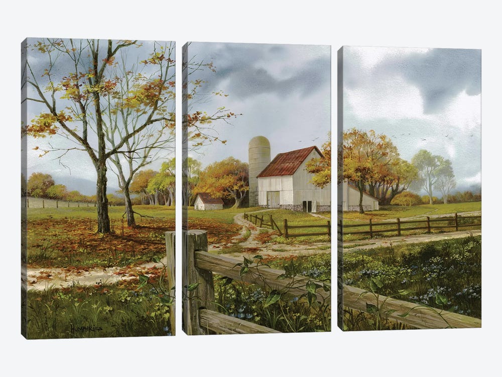 Autumn Barn by Michael Humphries 3-piece Canvas Artwork