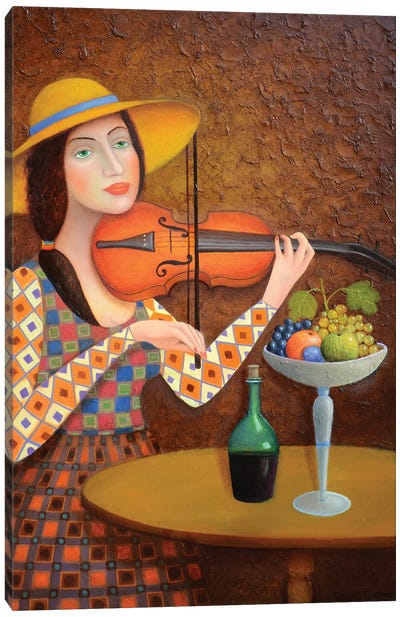 Violinist Canvas Art Print - Hat Art